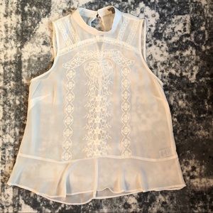 Embroidered Creme Top